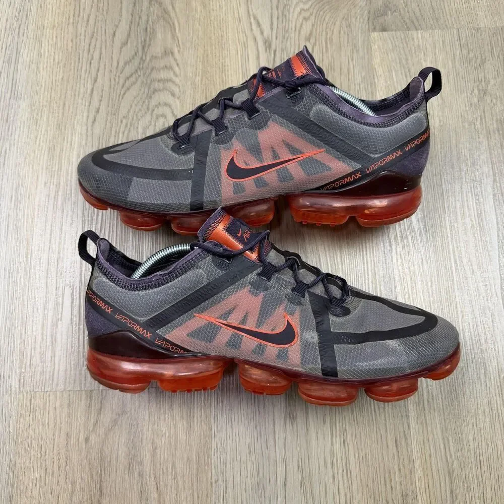 Nike Air VaporMax 2019 Shoes Mens Size 13 Gray Orange Running AR6631-601